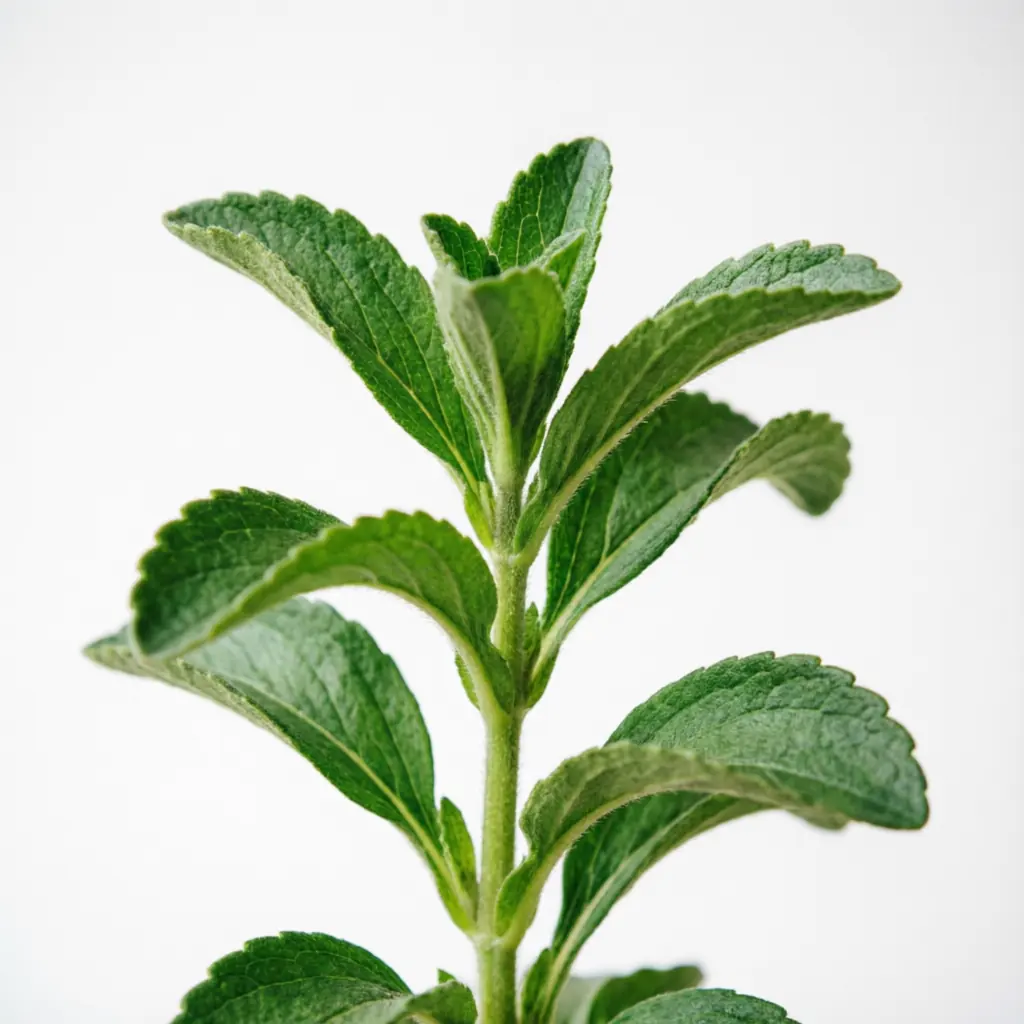 Fresh stevia rebaudiana plant leaves - natural sweetener source