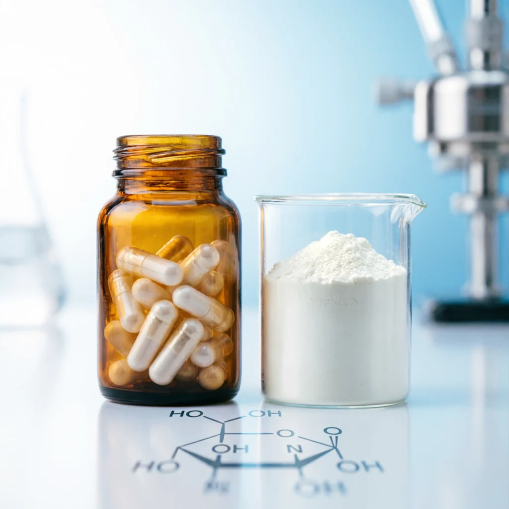 Glucosamine supplement raw materials - capsules and powder